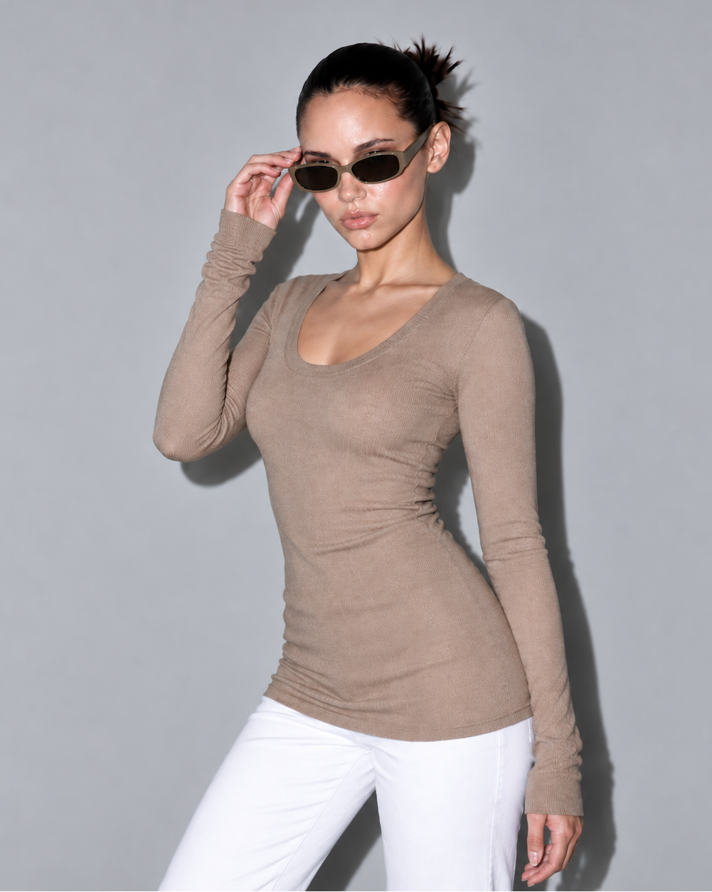 Roux Ribbed Scoop Top