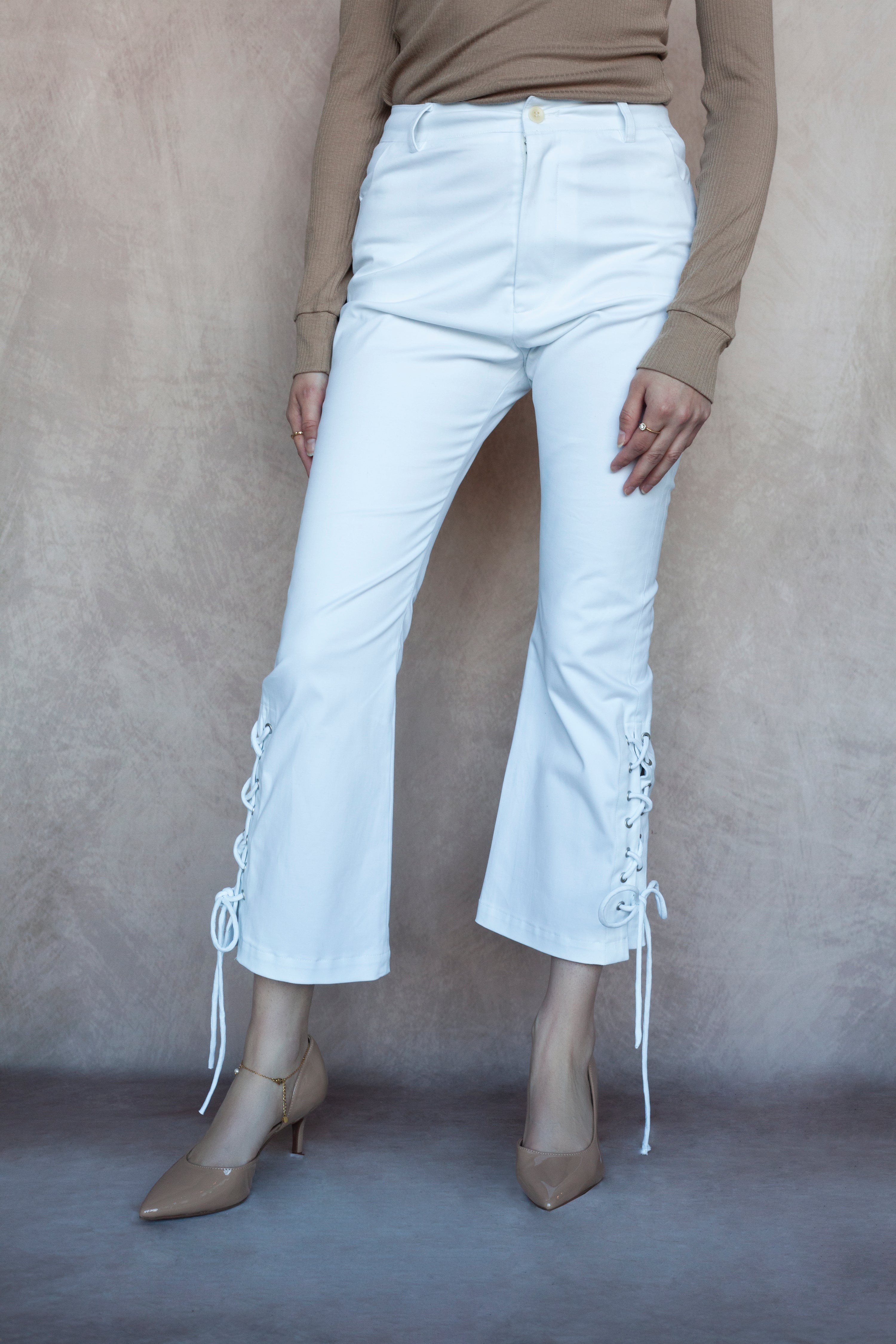 Renley Lace-Up Twill Pants