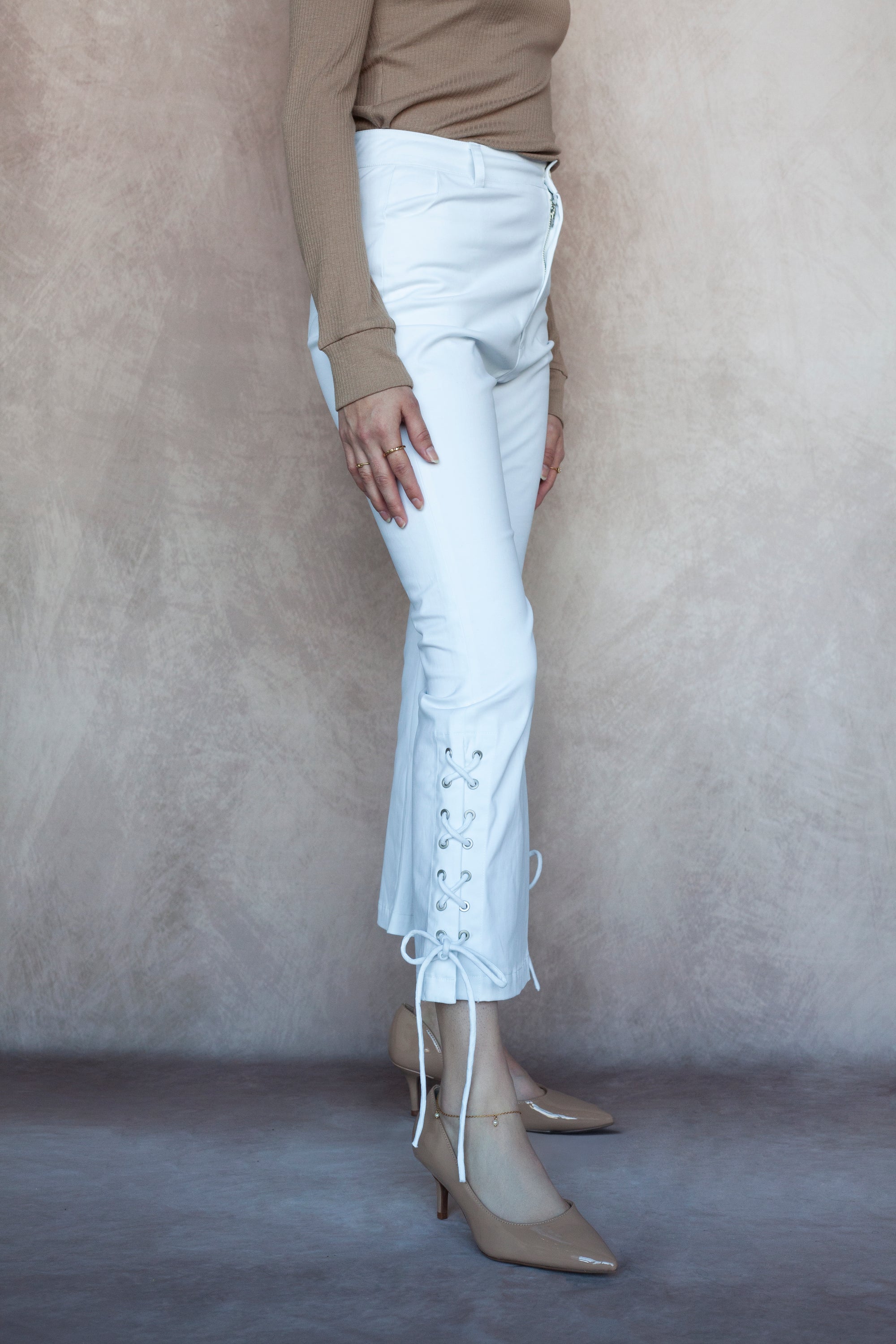 Renley Lace-Up Twill Pants