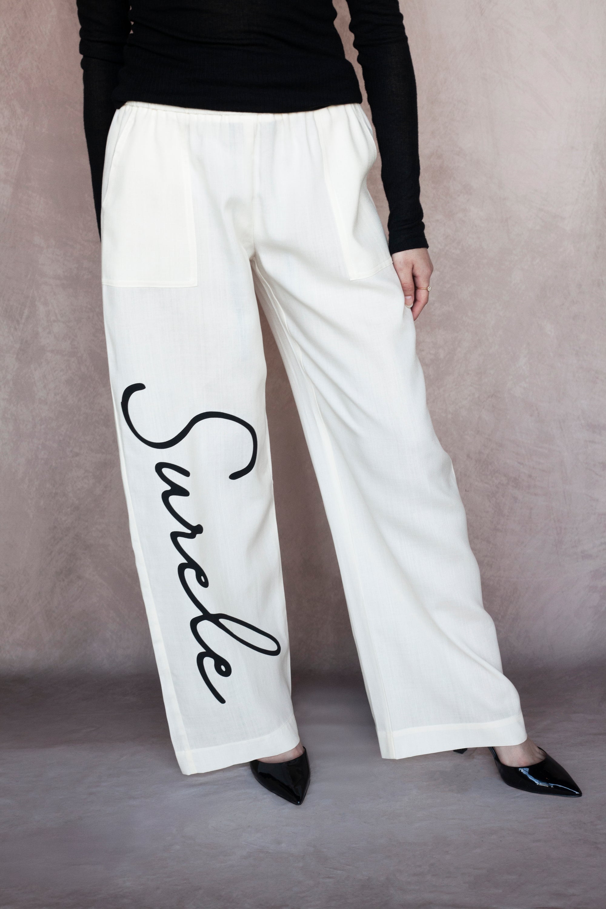 Surele Wide-Leg Drawstring Pants