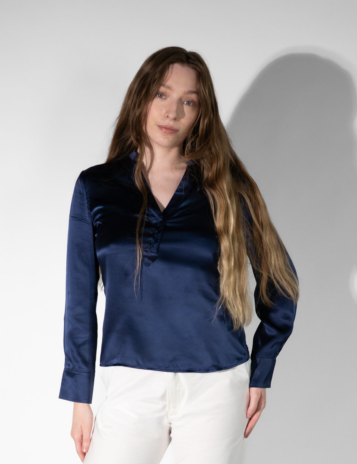 Fallon Silk V-Neck Blouse