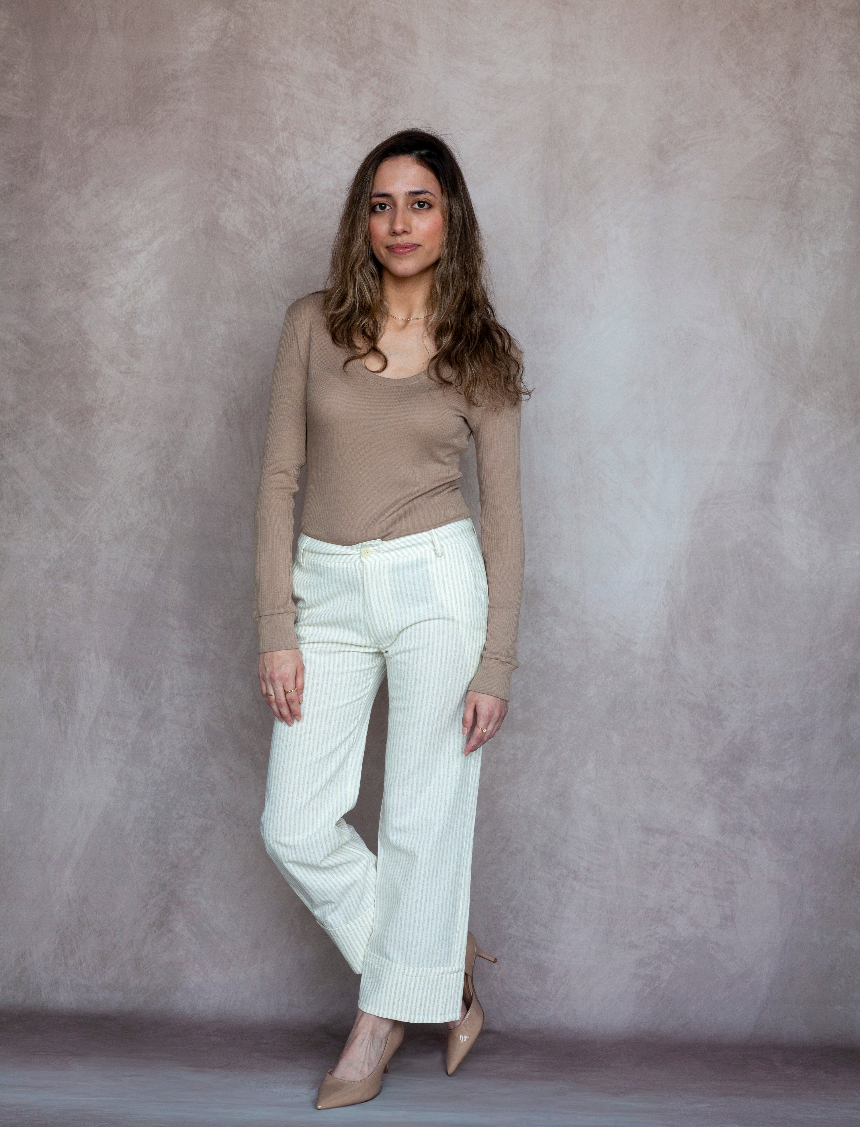 Roux Ribbed Scoop Top